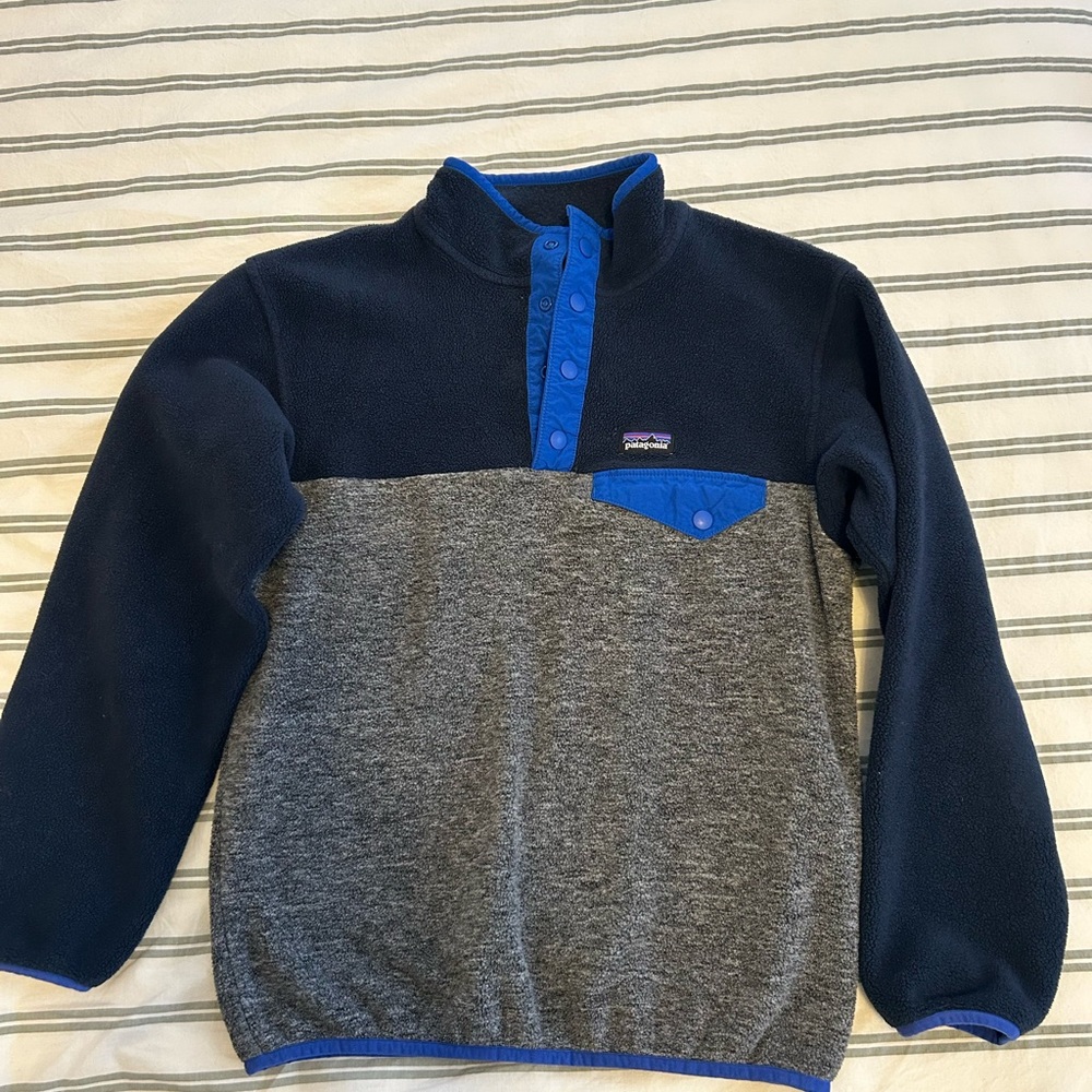Patagonia Blue and Gray Boys Fleece